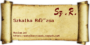 Szkalka Rózsa névjegykártya